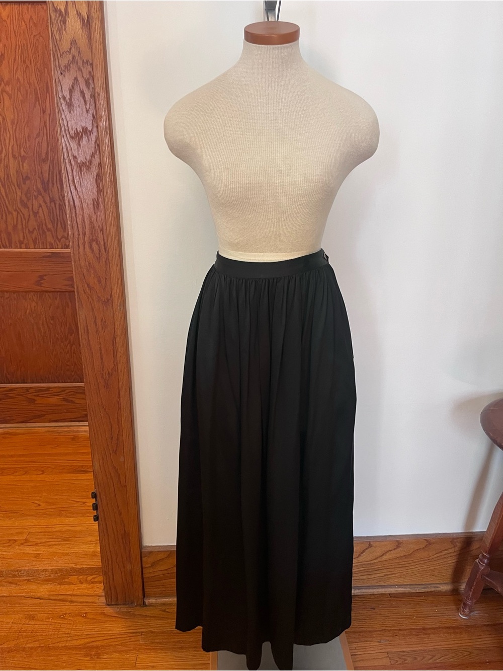 Vintage Ralph Lauren Black 100% Silk Maxi Skirt